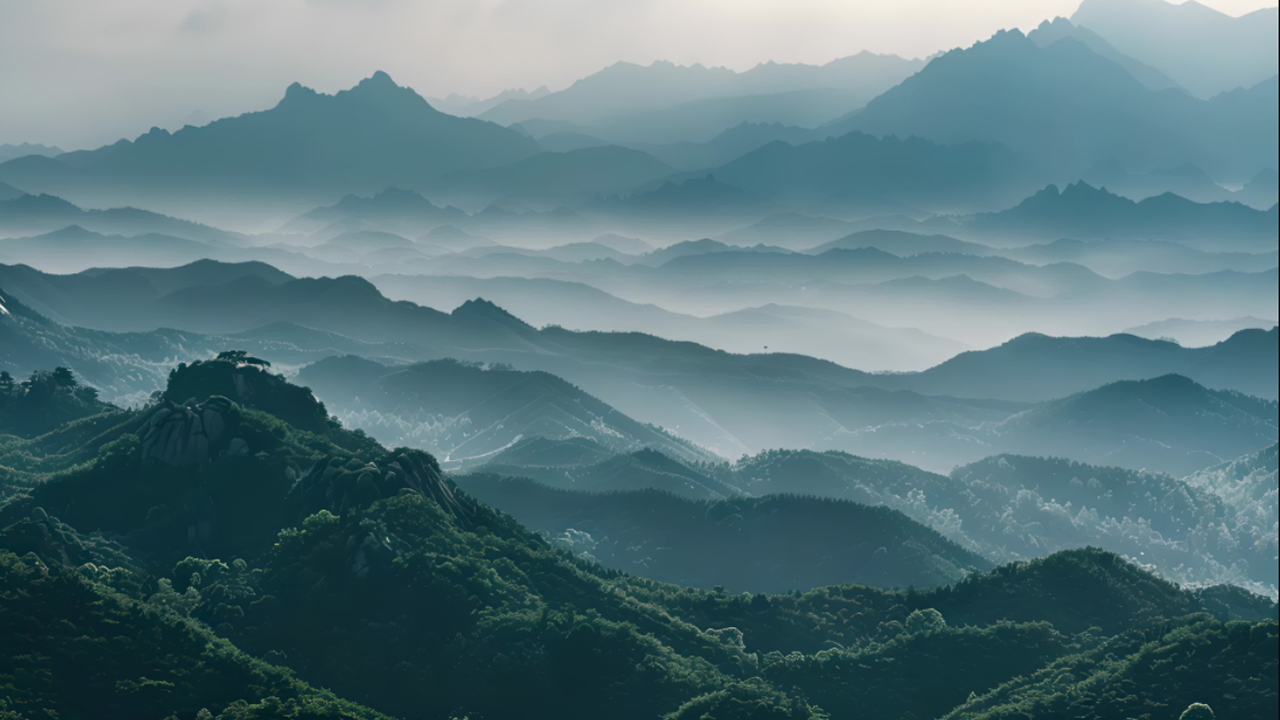 山川高山云海自然风景航拍视频
